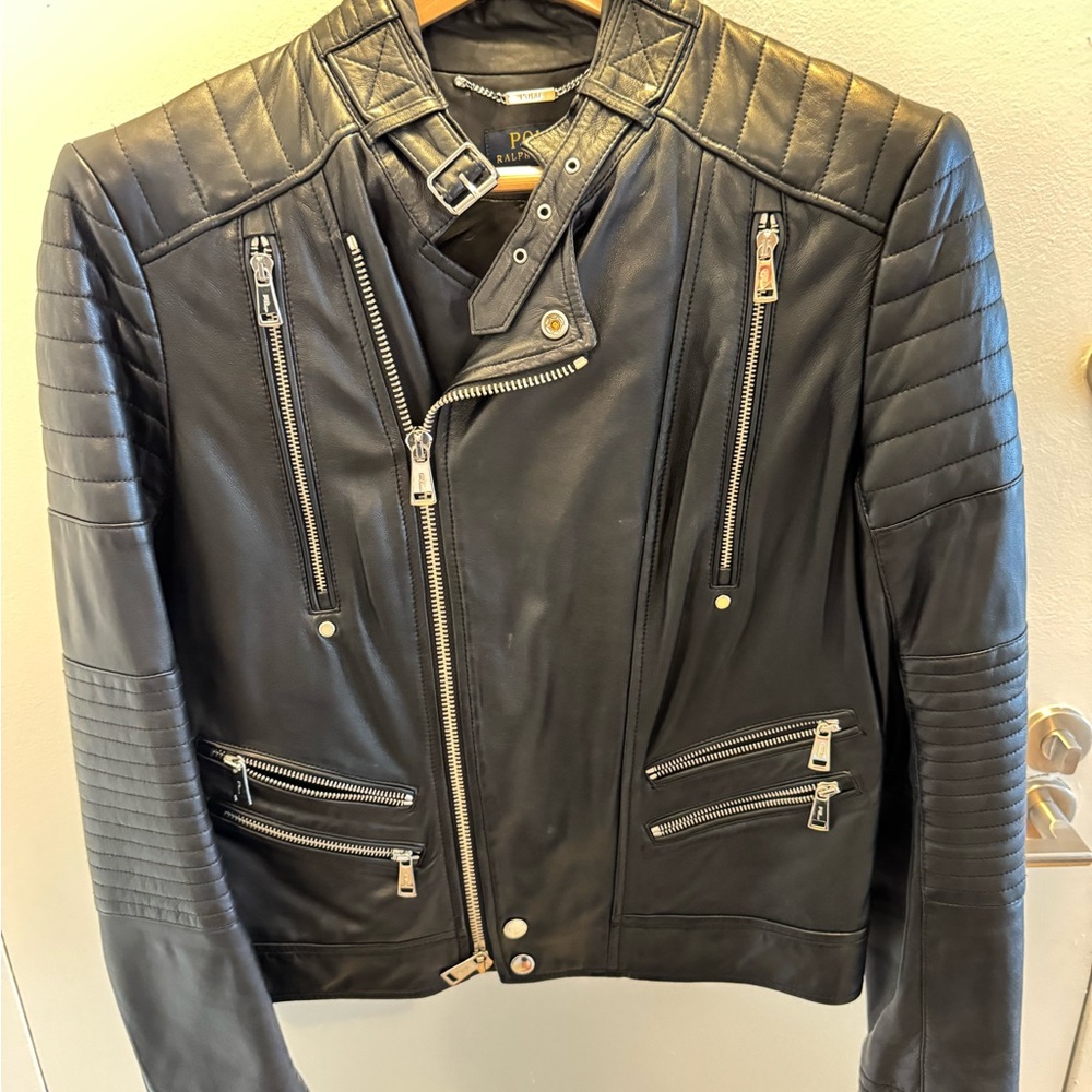 Polo by Ralph Lauren Black Quilted Leather Jacket